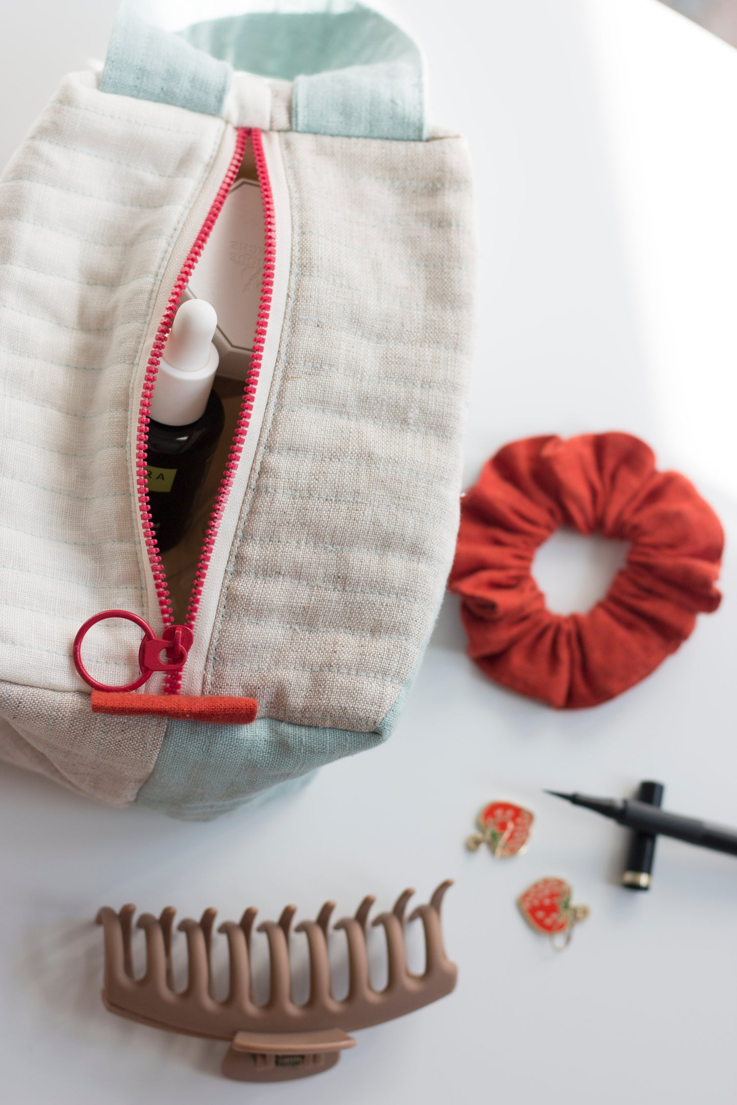 Sky Dream | Linen Quilted Pouch