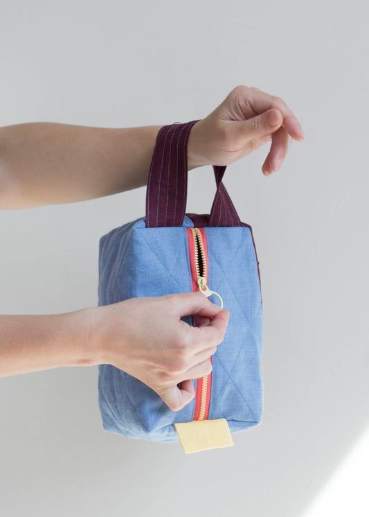 Lavender Cherry | Linen Quilted Pouch