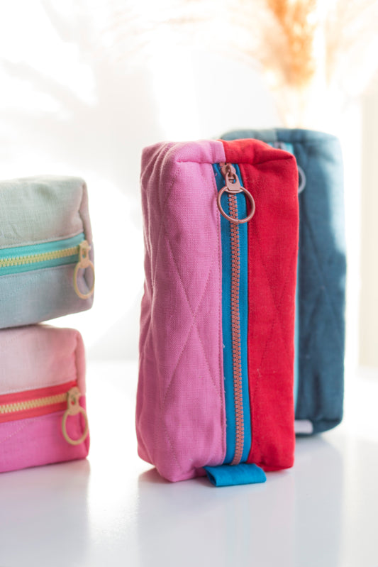 Pink Strawberry | Mini Quilted Pouch