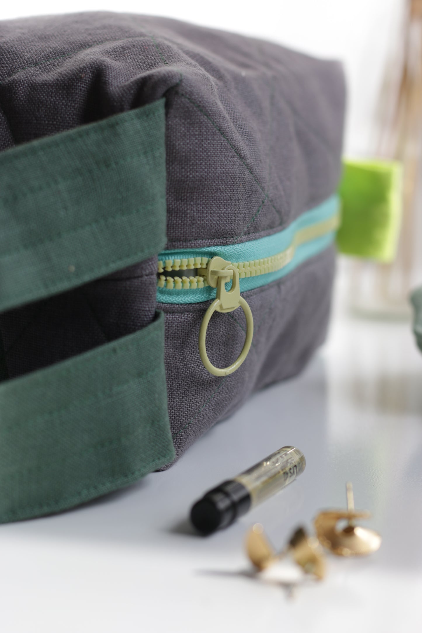 Dark Forest | Linen Quilted Pouch