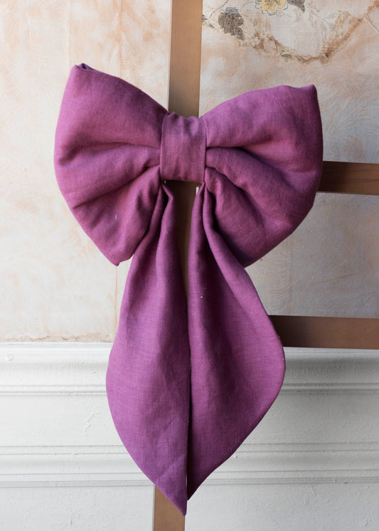 Giant Linen Bow Cherry