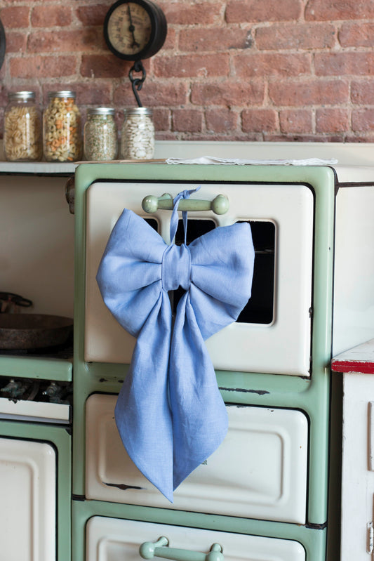 Cornflower Giant Linen Bow
