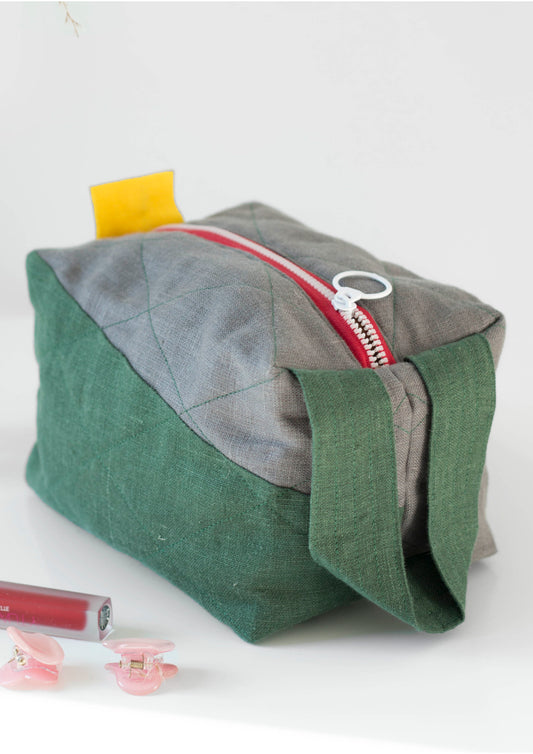 Dark Forest | Linen Quilted Pouch