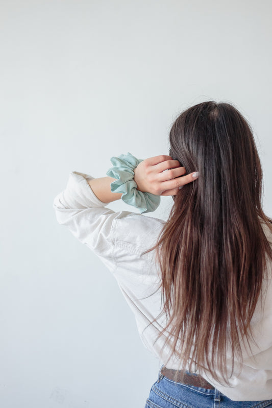 Linen Scrunchie Dusty Blue