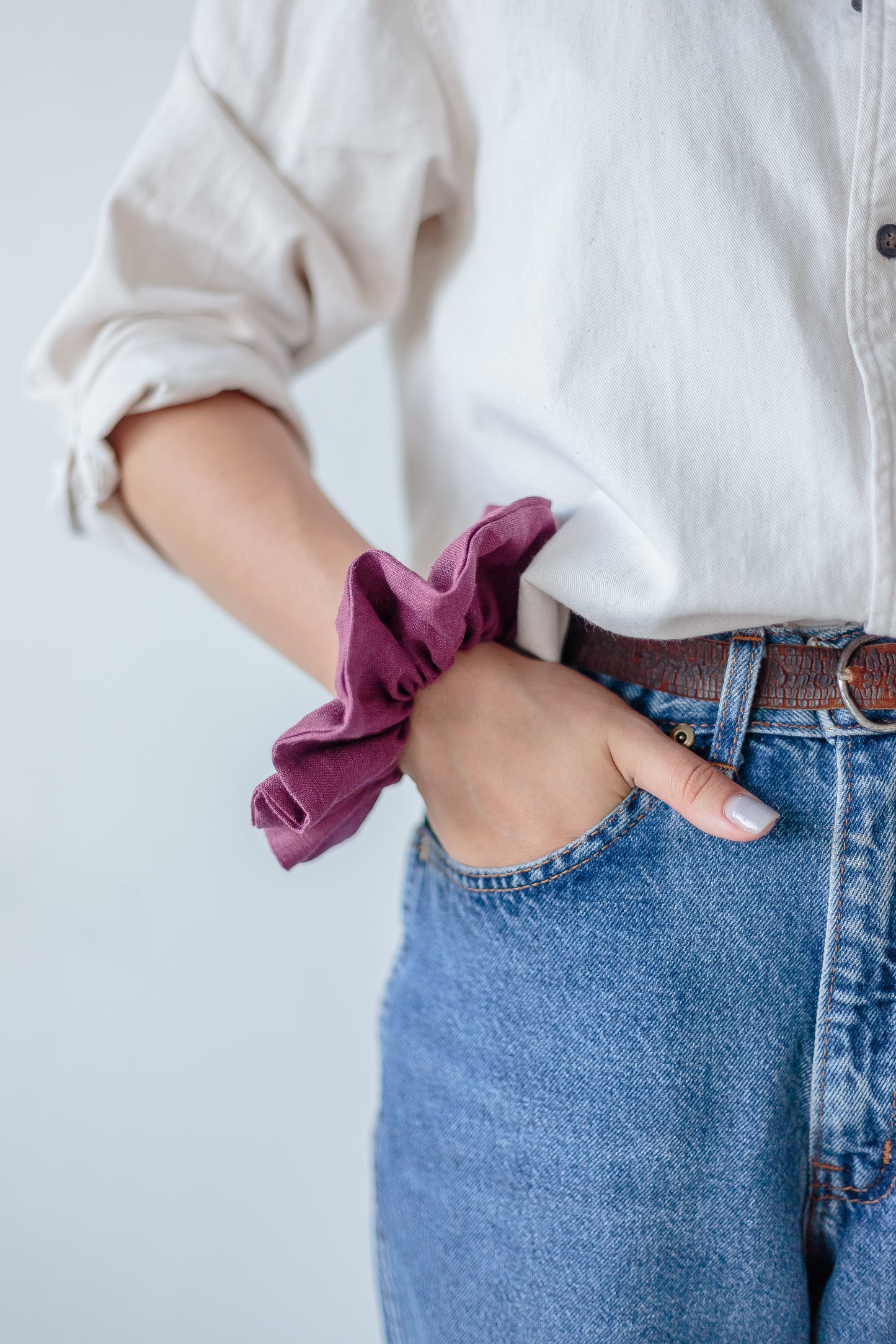 Linen Scrunchie Cherry