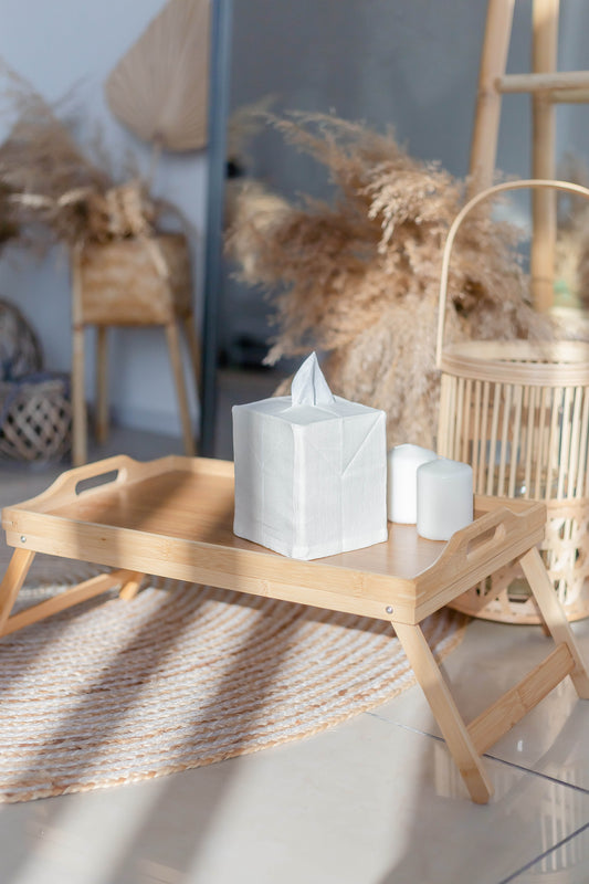 White Tissue Box Cover