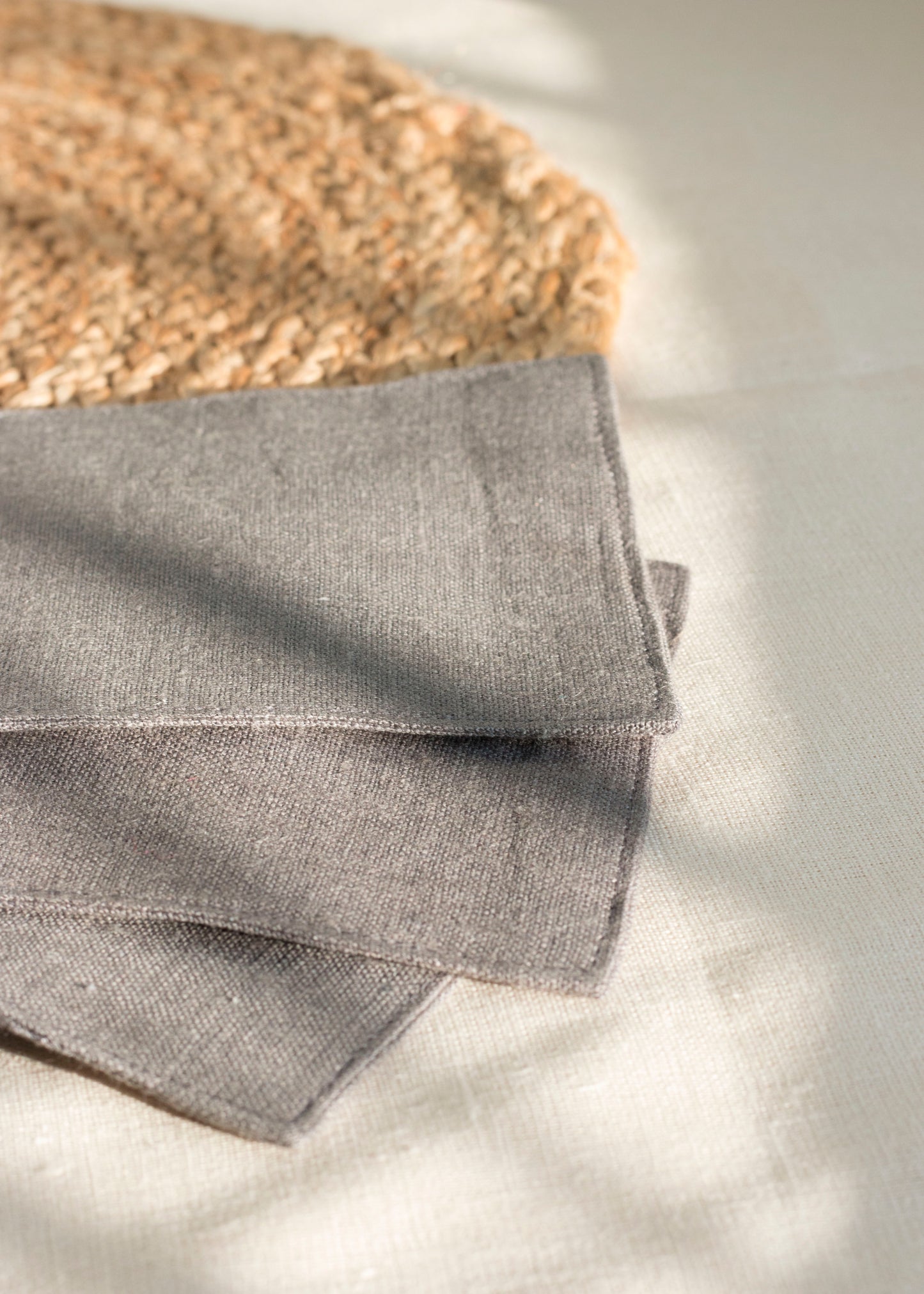 Linen Coasters Set of 4 Charcoal