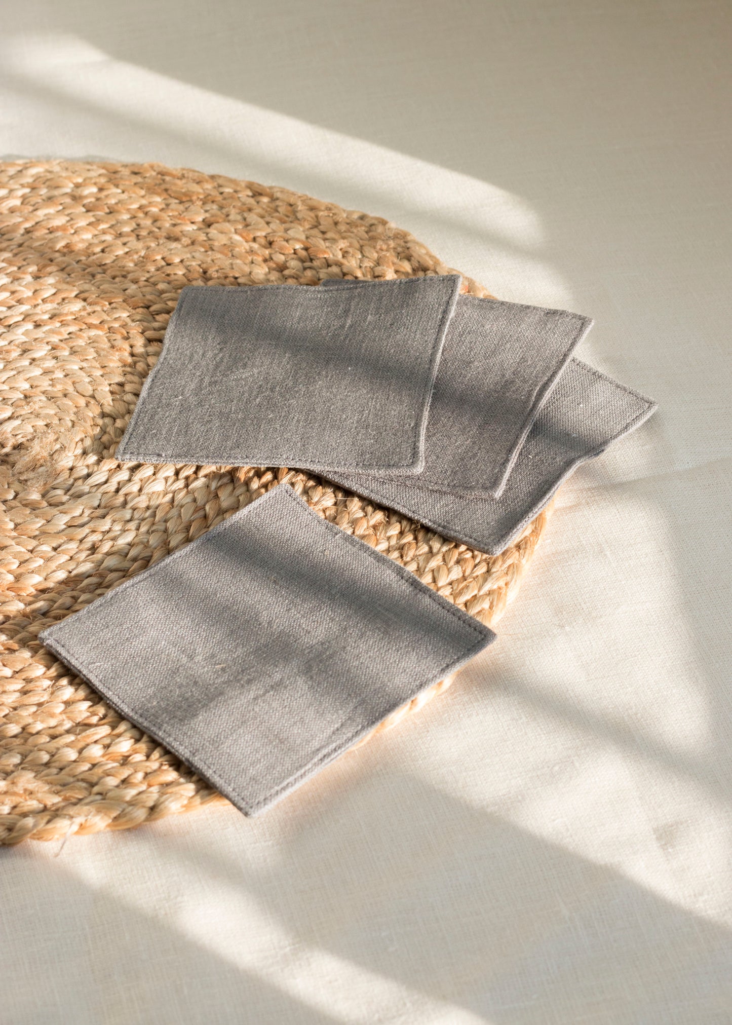 Linen Coasters Set of 4 Charcoal