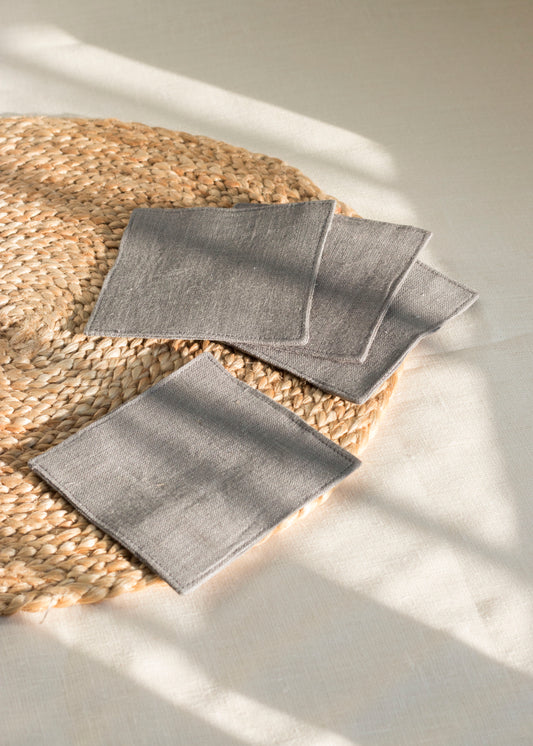 Linen Coasters Set of 4 Charcoal