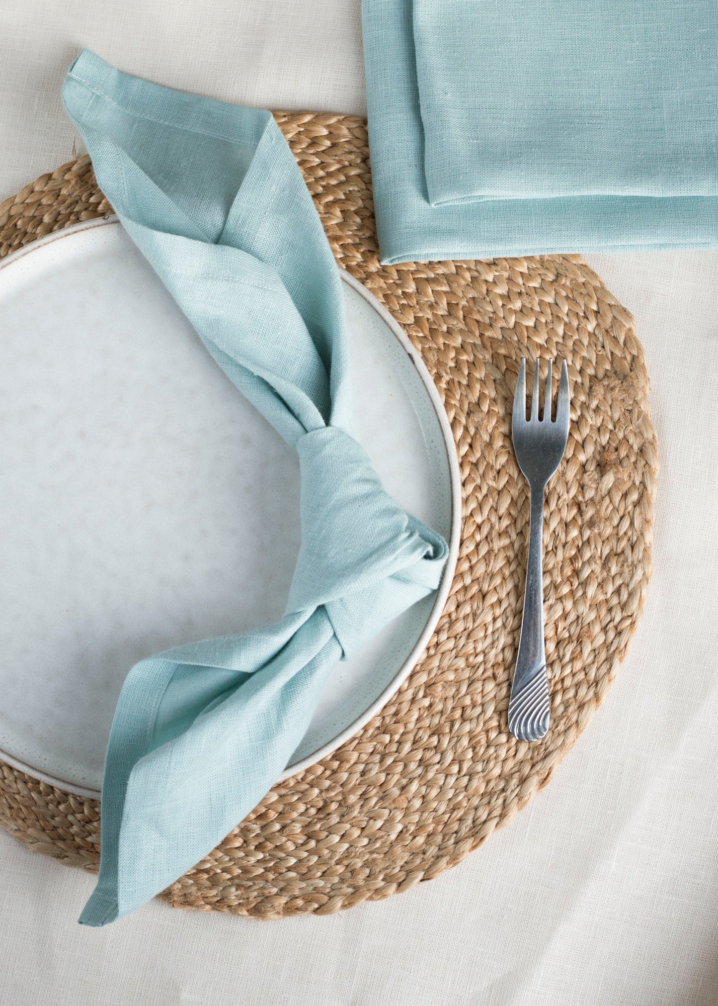 Set of 2 Dusty Blue Linen Napkins