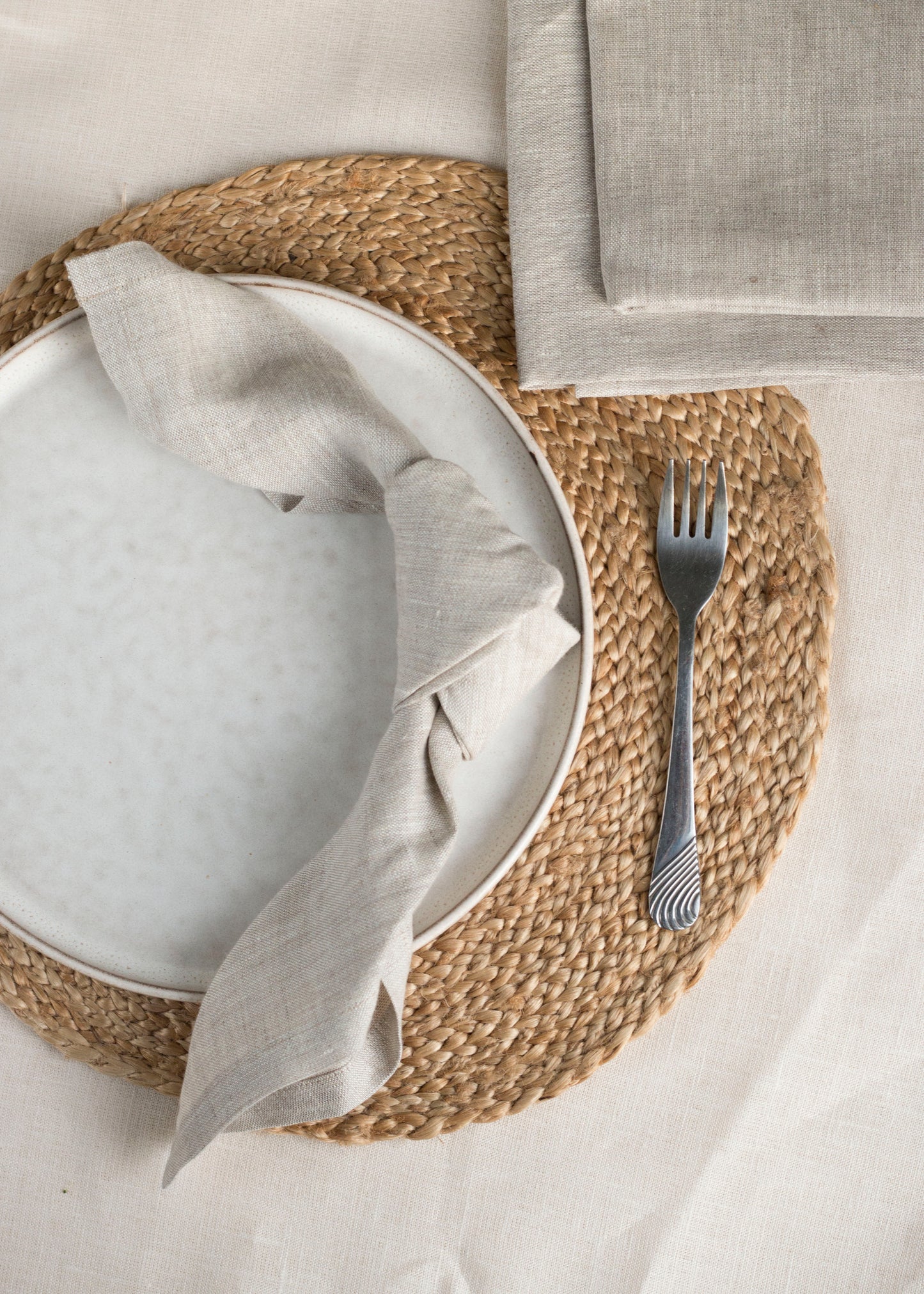 Set of 2 Natural Linen Napkins