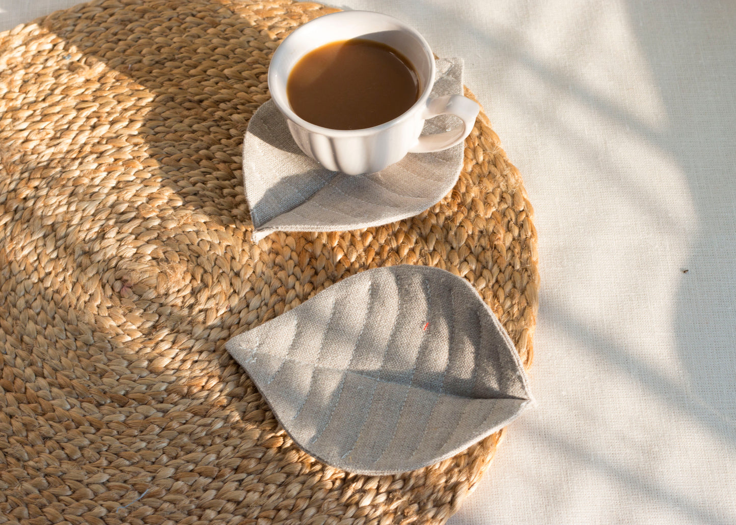 Linen Leaf coaster 