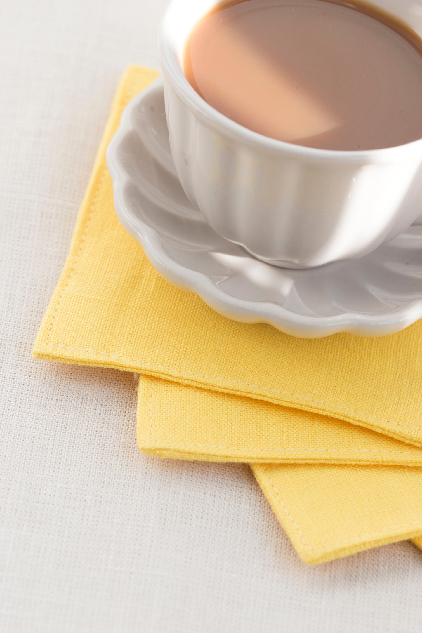 Linen Coasters Set of 4 Yellow Lemon