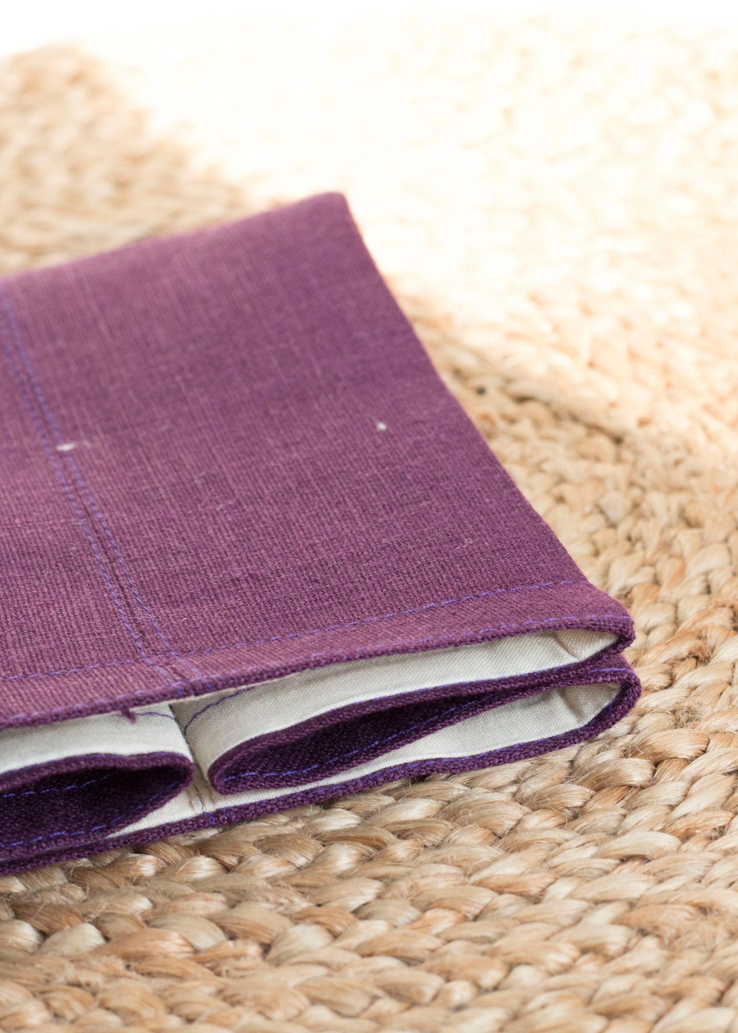 Purple Linen Tissue Box Cover