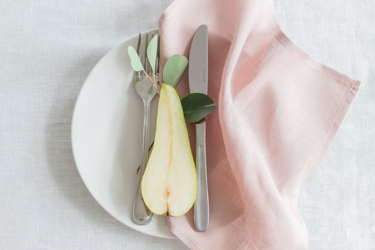 Set of 2 Pink Lemonade Linen Napkins