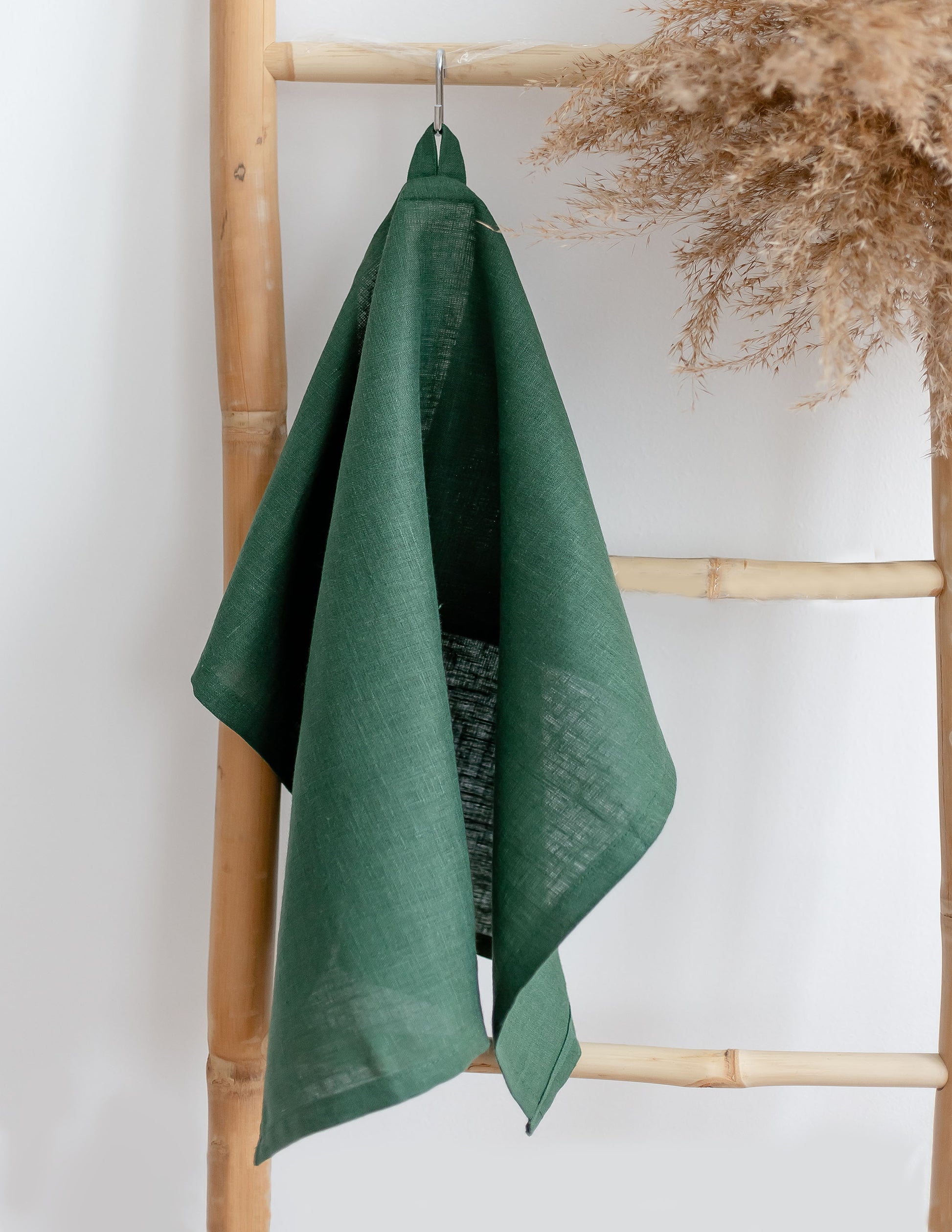 Emerald Green Linen Tea Towel