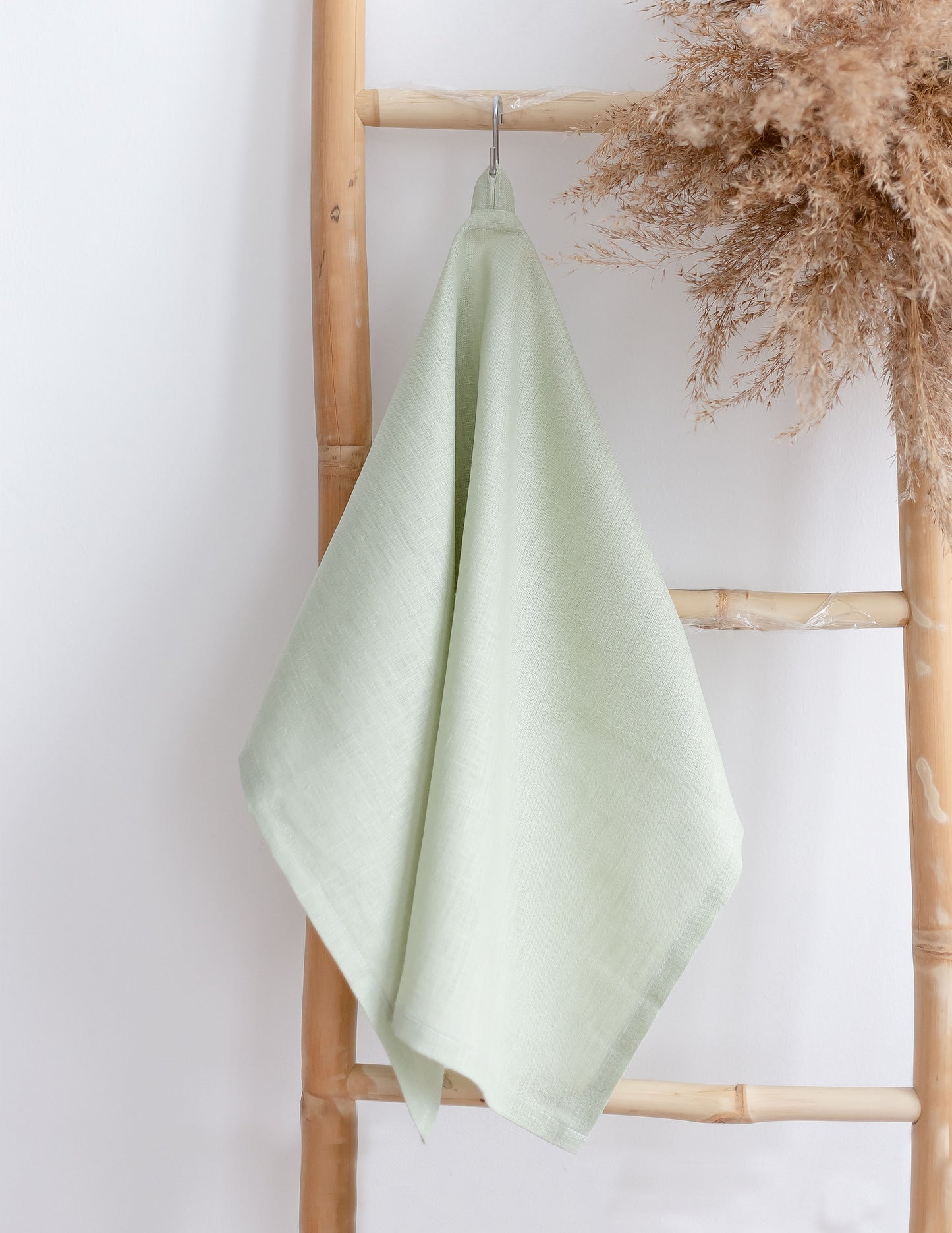 Blush green Linen kitchen towel