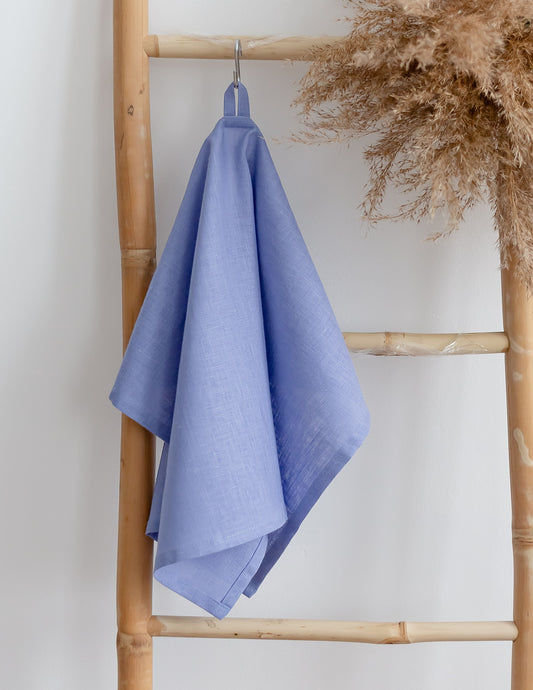 cornflower purple Linen kitchen tea towel