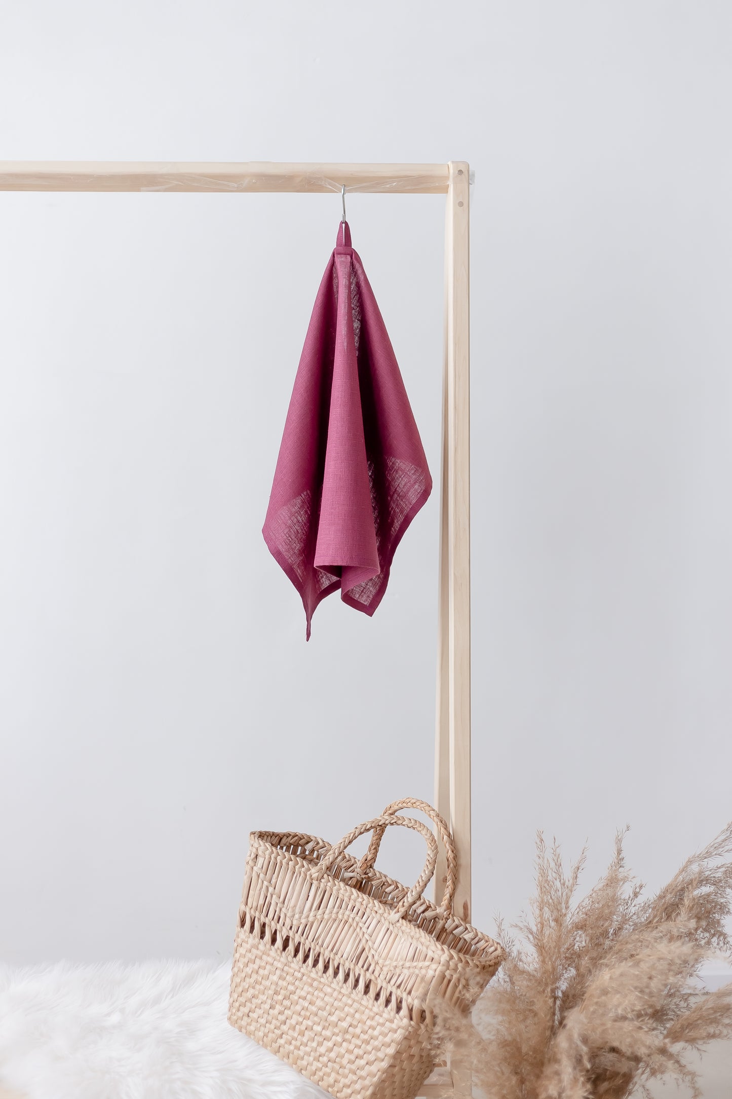 cherry washed linen kitchen decorative towel