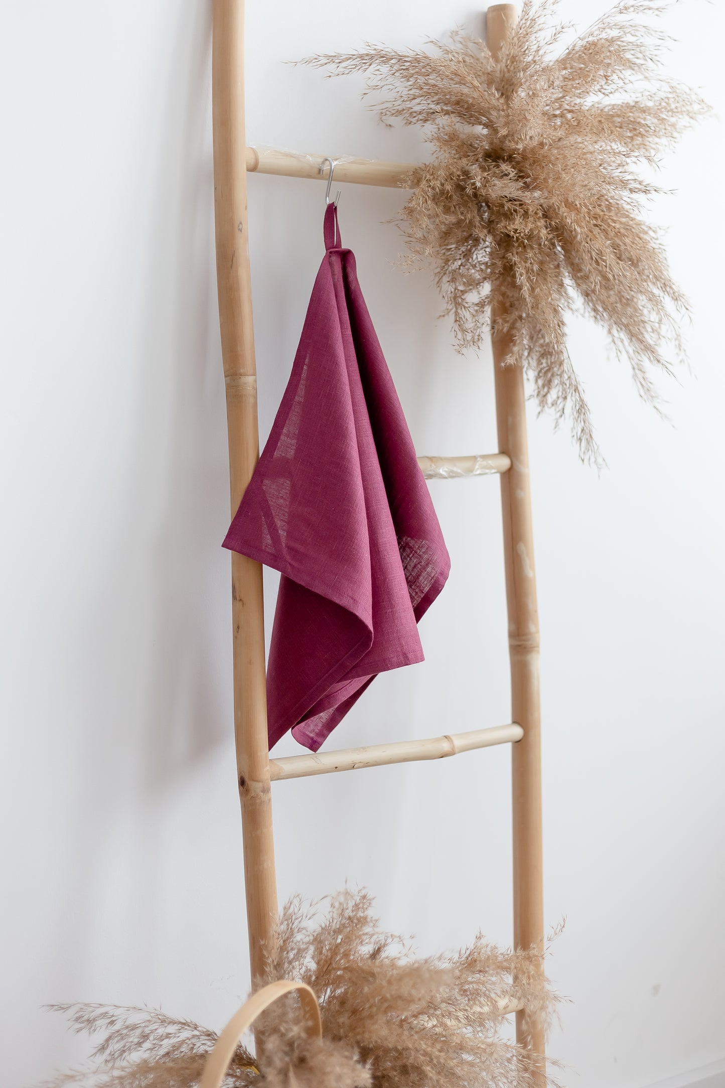 cherry washed linen hand towel