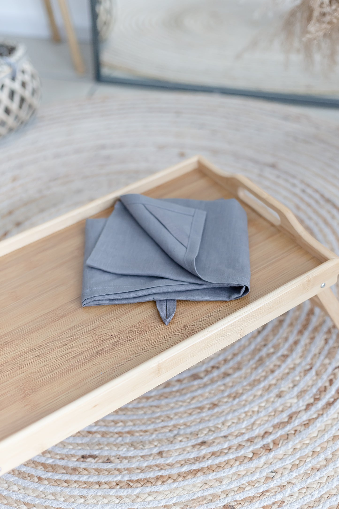 Charcoal Grey Linen Kitchen Towel 