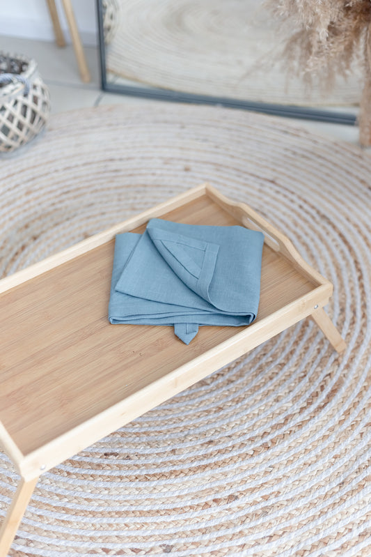 Blue grey washed linen kitchen towels