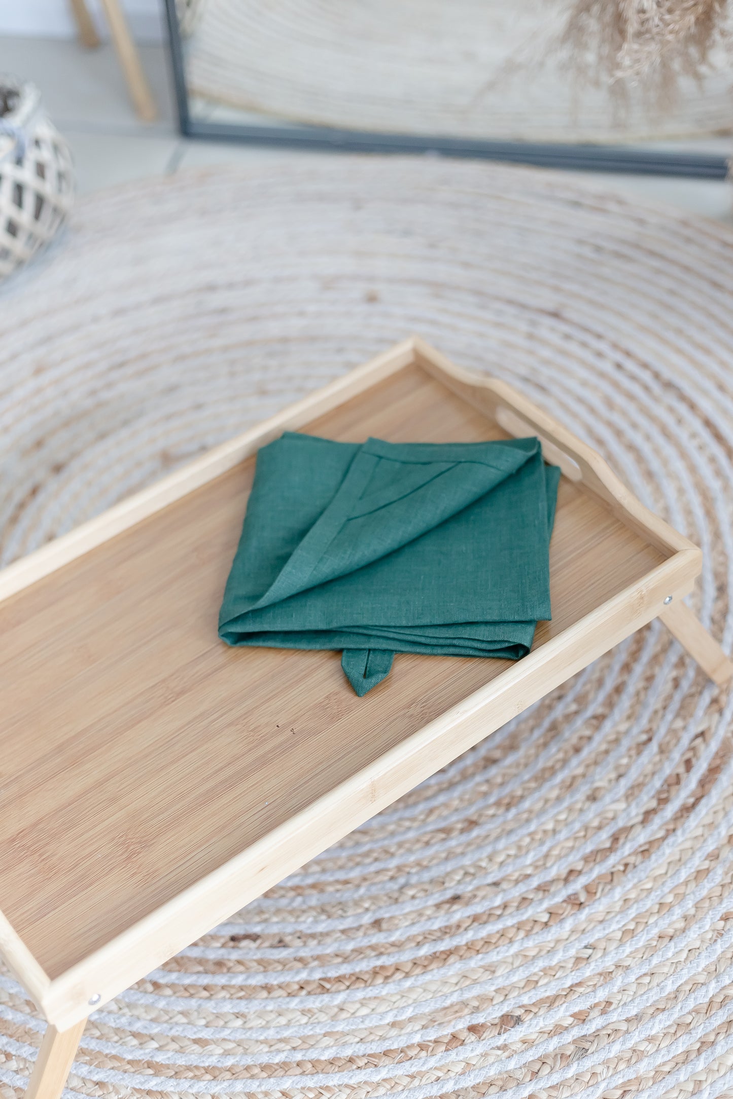 Emerald Green Linen kitchen Towel