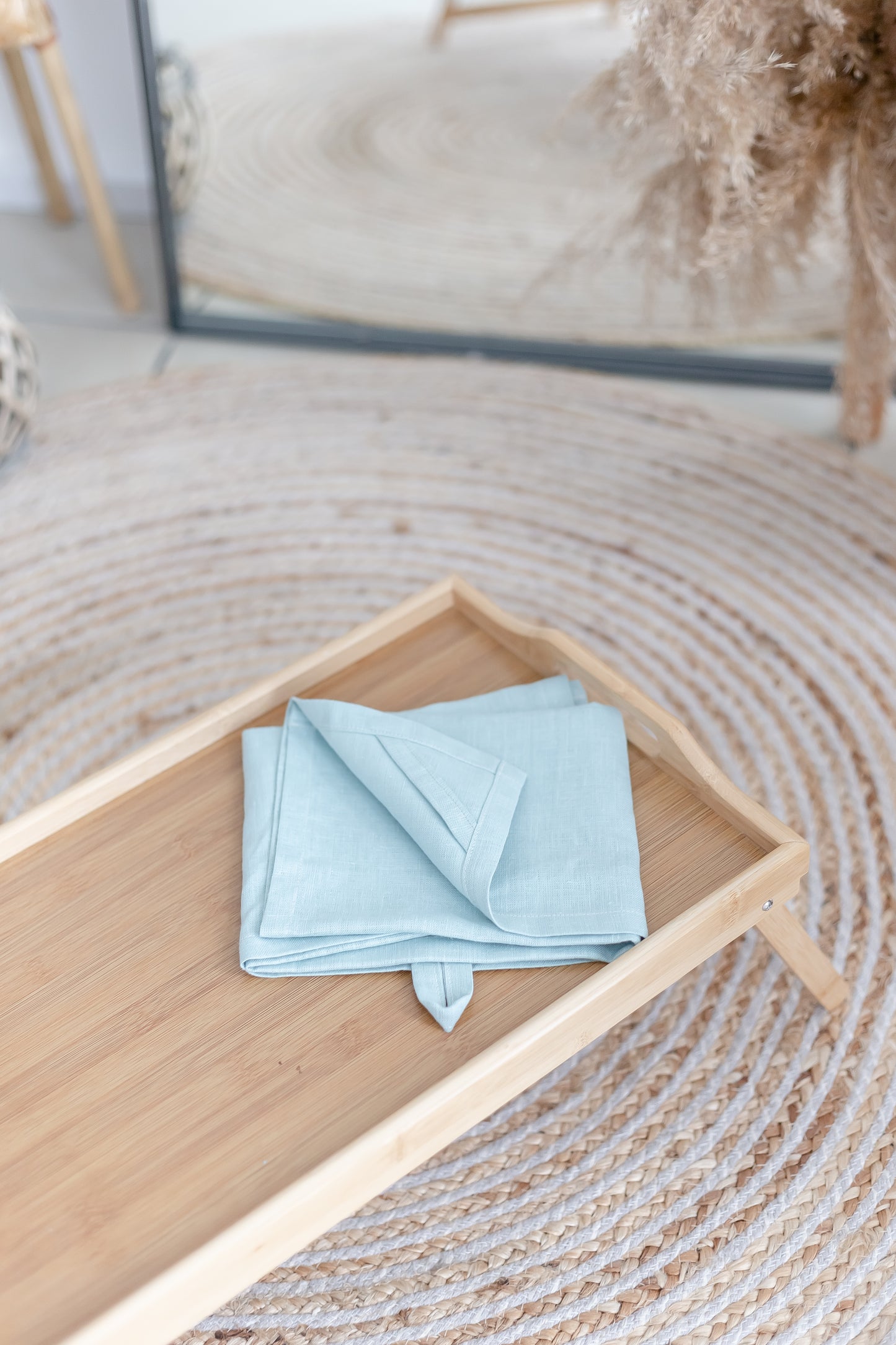 Dusty Blue Linen Kitchen Towel