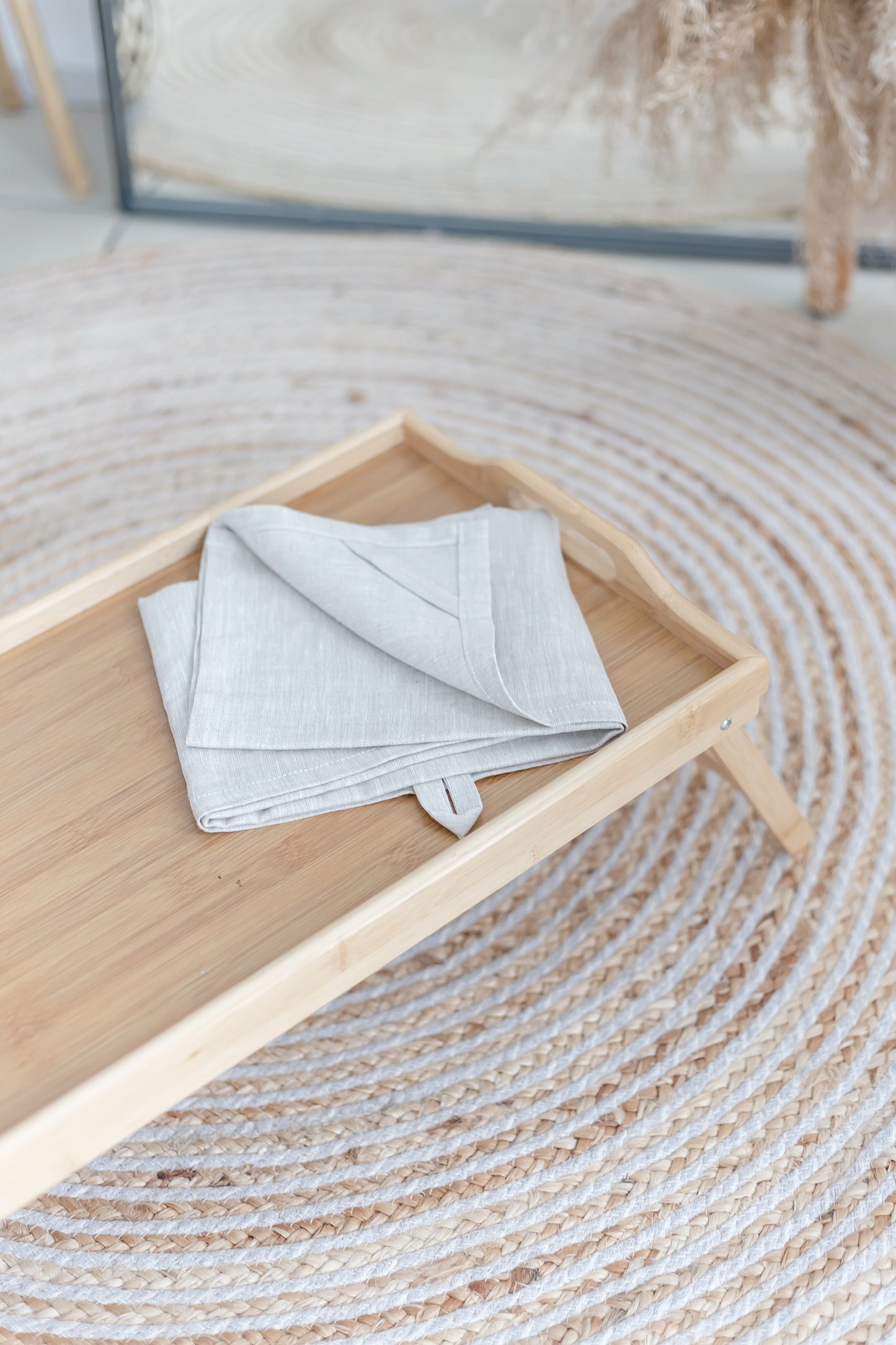 Natural Washed Linen tea towel 